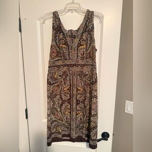 Paisley Flow Dress with Brown & Mustard Accents.